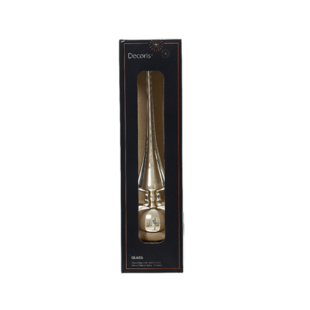 Puntale Vetro D. 6 Cm H. 26 Cm Argento Lucido