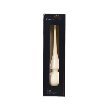 Puntale Vetro D. 6 Cm H. 26 Cm Bianco Lucido