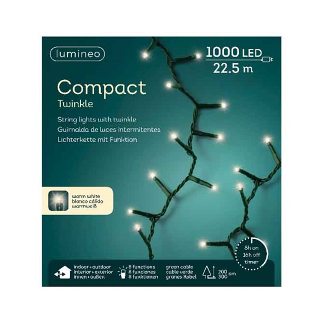 Filo 22,5 Mt 1000 Led Twinkle Compact Luce Bianca Calda — immagine 2
