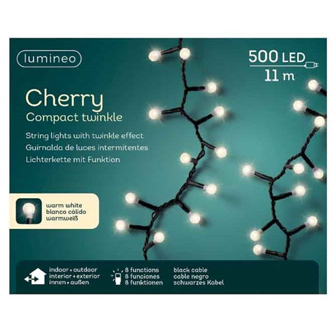 Filo 11mt 500 Led Nr Cherry Twincle Compact Luce Binaco Calda — immagine 2