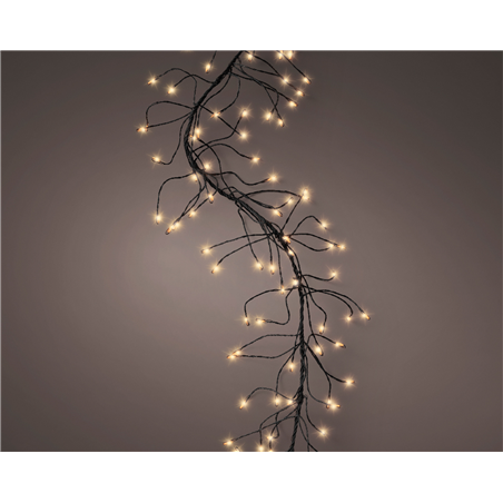 Filo 960microled Metal Cluster 6mt Esterno Tr Bianco Classico Ambrato - Cavo Nero