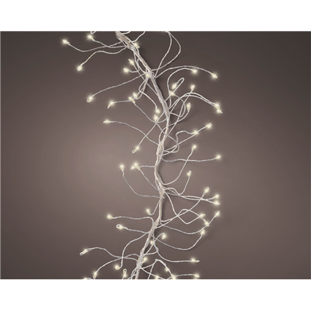 Filo 960microled Metal Cluster 6mt Esterno Tr Filo Argento Bianco Caldo Uso Esterno