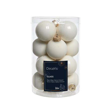 Sfera Vetro D3,5cm 16pz Mix Lucido E Opaco Wool White