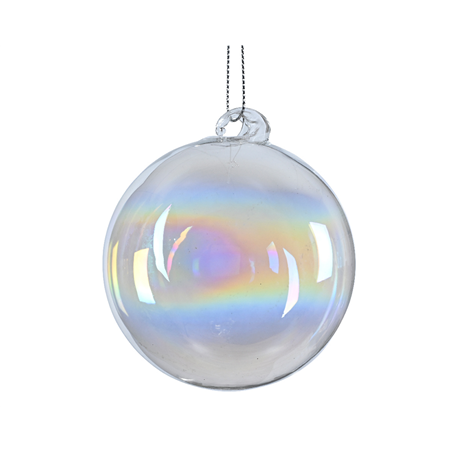 Sfera Vetro D08cm Trasparente Iridescente
