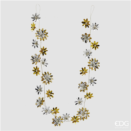 Ghirlanda Gerbera Metal 182cm Silver Gold