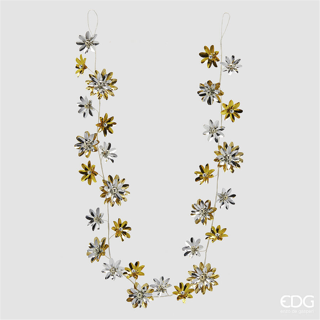 Ghirlanda Gerbera Metal 182cm Silver Gold