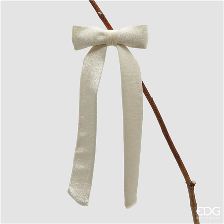 Fiocco Velluto Clip H30cm D13cm Ivory