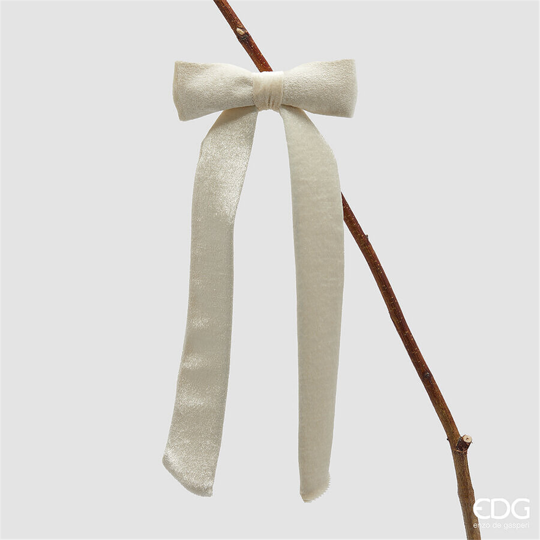 Fiocco Velluto Clip H30cm D13cm Ivory