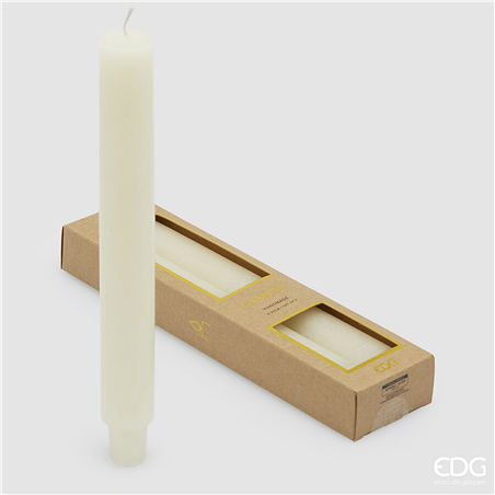 Candela A Stelo Solid H25cm 2pz Ivory