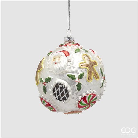 Sfera Vetro D10cm Decoro Mix Biscotti