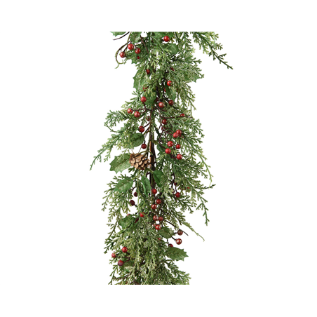 Tralcio Pino Verde Bacche Pigne Glitt 180cm