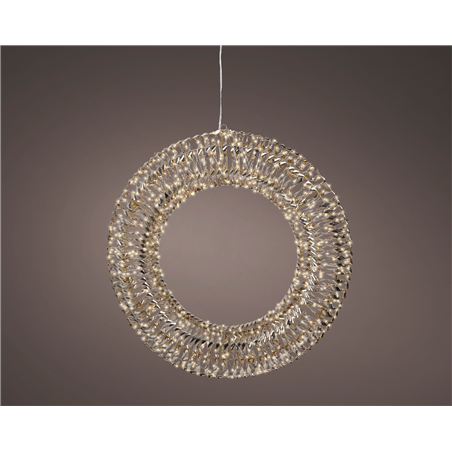 Corona D70cm  960led Flashing Effect Gold Bianco Caldo Da Esterno