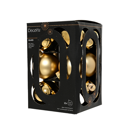 Sfera Vetro D6cm 12pz Mix Oro Chiaro Opaco E Lucido