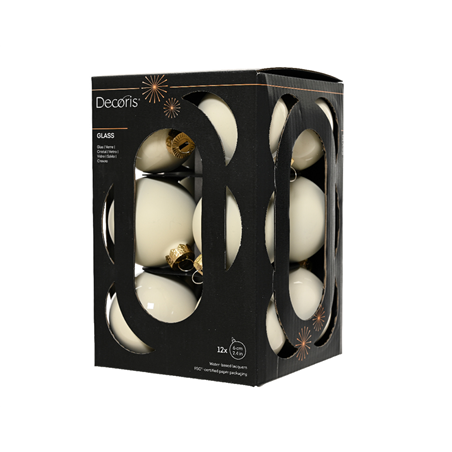 Sfera Vetro D6cm 12pz Mix Wool White Opaco E Lucido