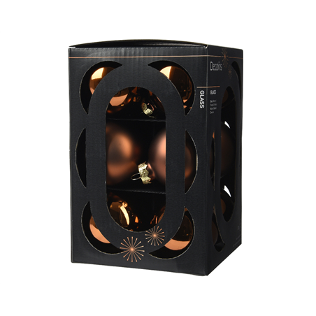 Sfera Vetro D6cm 12pz Mix Espresso Opaco E Lucido