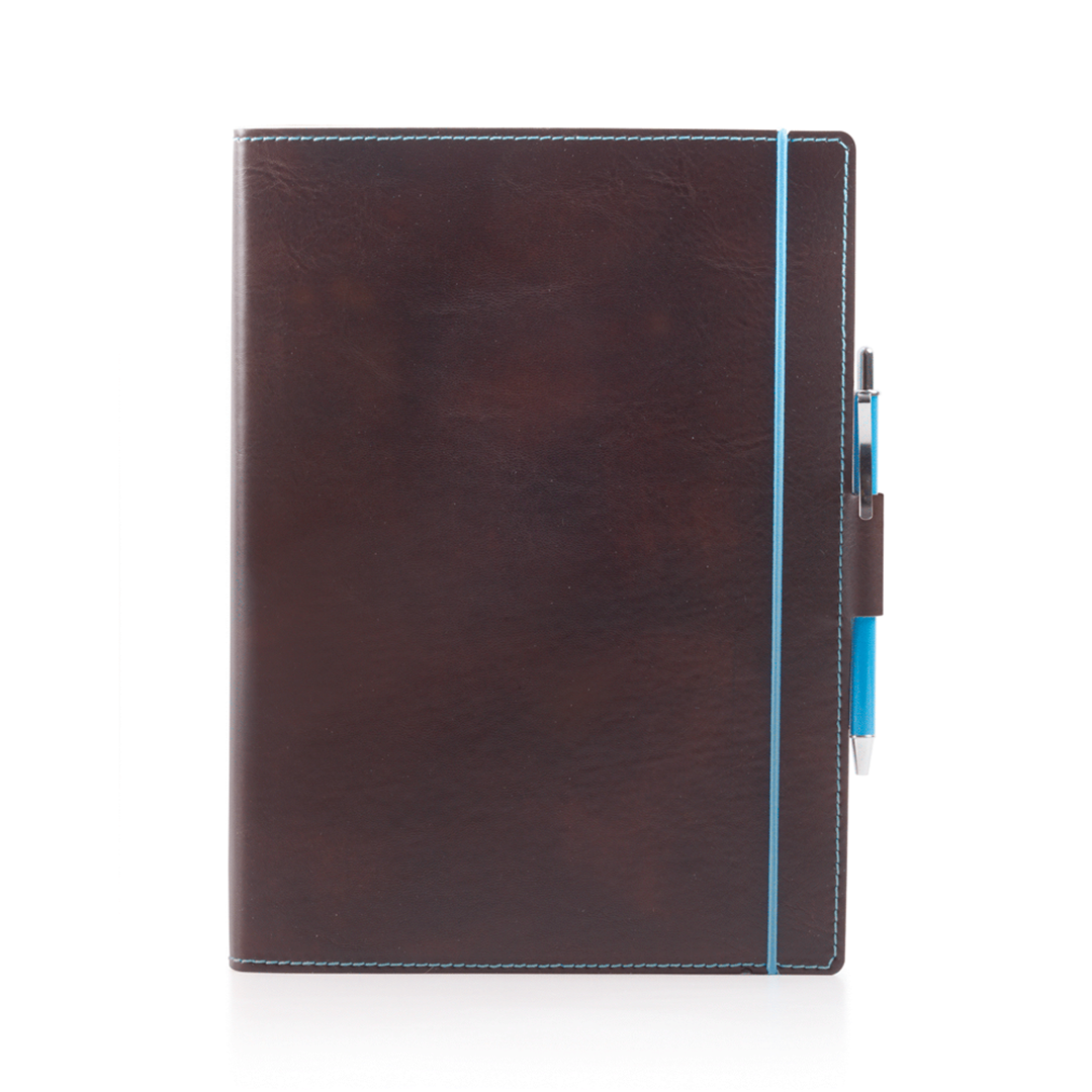 Agenda Giornaliera 15x21cm Con Elastico Blue Band Marrone — immagine 2