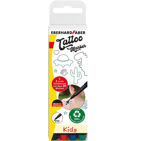 Bustina Tattoo Marker Pezzi 4 + Stencil Kids