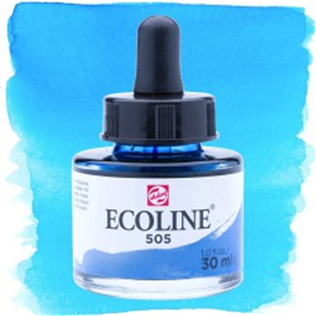 ECOLINE Talens acquerello liquido Oltremare chiaro (505) Flacone in vetro da 30 ml
