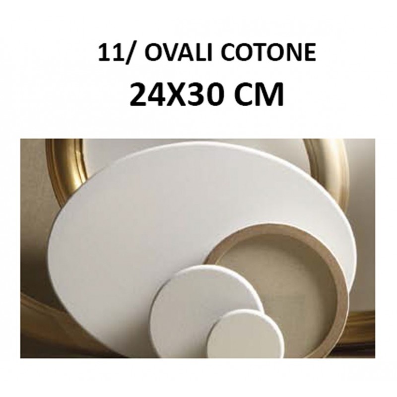 P.e.r. Belle Arti - Canvas 24 X 30 Cm Oval Frame-11/cotton Oval-Fine Grain-Cotton/polyester-Universal Preparation