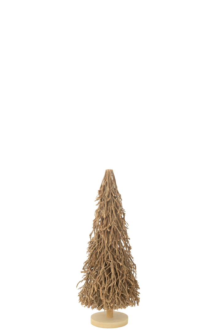 Albero Di Natale Legno Del The H90cm D38cm Naturale