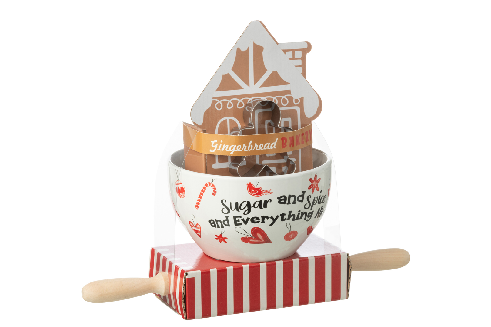 Tazza Mug Con Mattarello Gingerbread Bianco Rosso