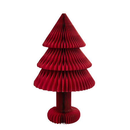 Albero Di Carta Pieghe Con Base H100cm D60cm Rosso