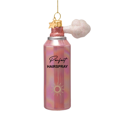 Ornamento Vetro Lacca X Capelli Spray H12cm Pink