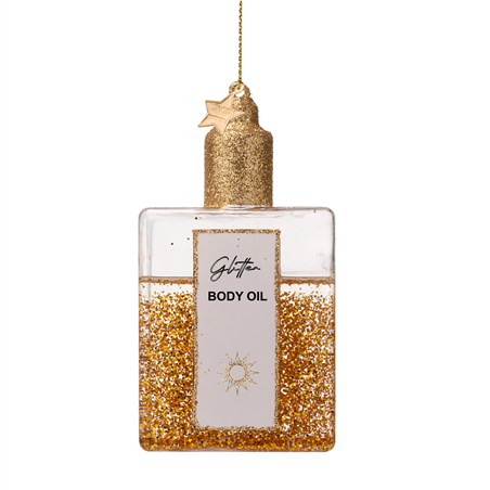 Ornamento Vetro Olio Per Il Corpo Glitter 10c Gold