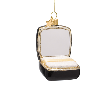 Ornamento Vetro Palette Con Cipria H7cm Black