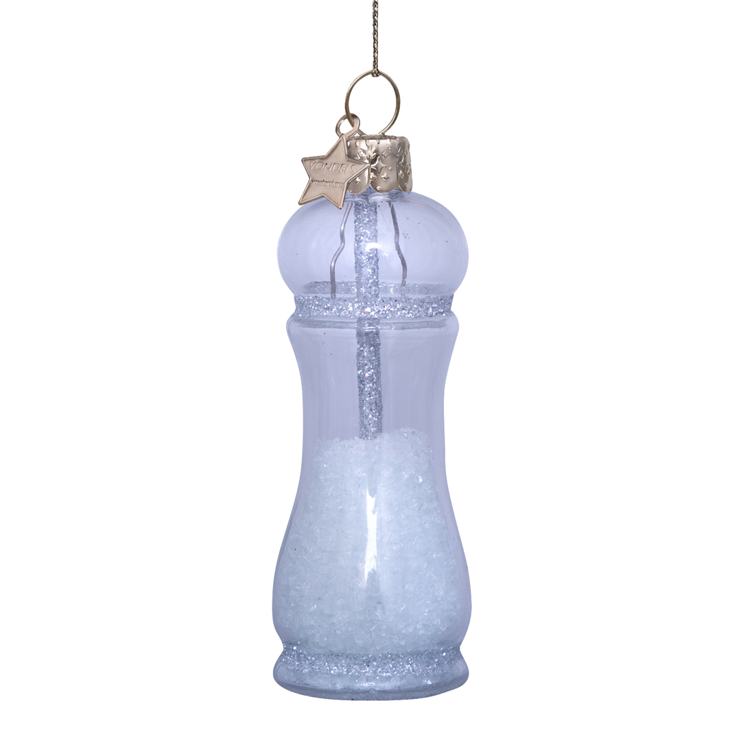 Ornamento Vetro Saliera Trasparente H9cm
