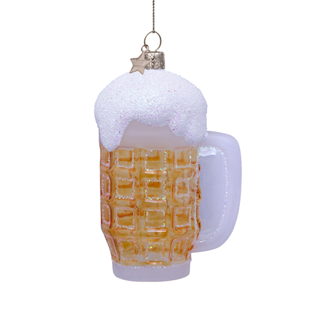 Ornamento Vetro Boccale Di Birra H11cm