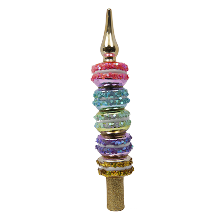 Puntale Vetro Torre Di Macarons Multi H26cm