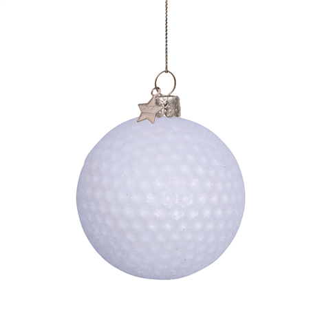 Ornamento Vetro Pallina Da Golf H8cm White