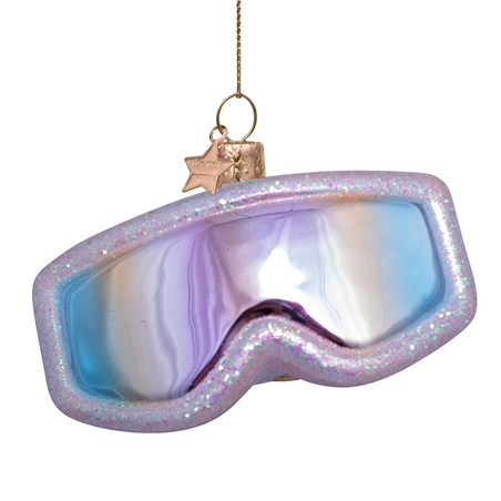 Ornamento Vetro Occhiali Da Sci H5cm Soft Pink