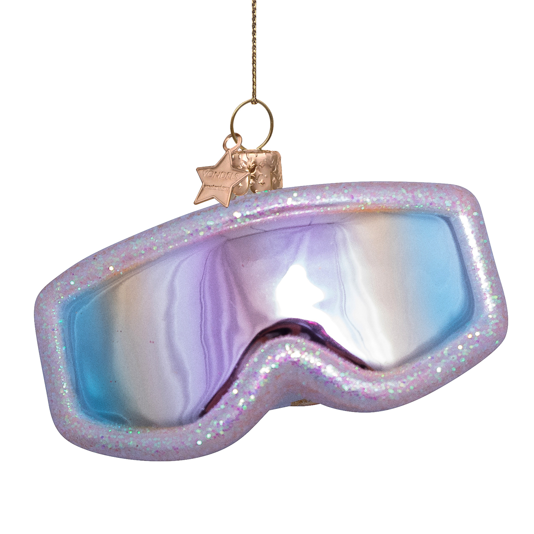 Ornamento Vetro Occhiali Da Sci H5cm Soft Pink