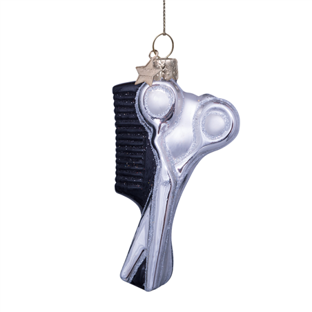 Ornamento Vetro Kit X Styling Capelli H10.5cm Silver Black