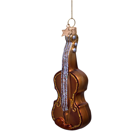 Ornamento Vetro Violino H9.5cm Brown