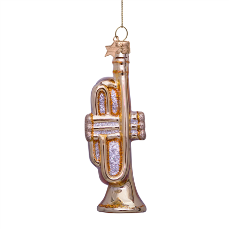 Ornamento Vetro Tromba H10.5cm Gold