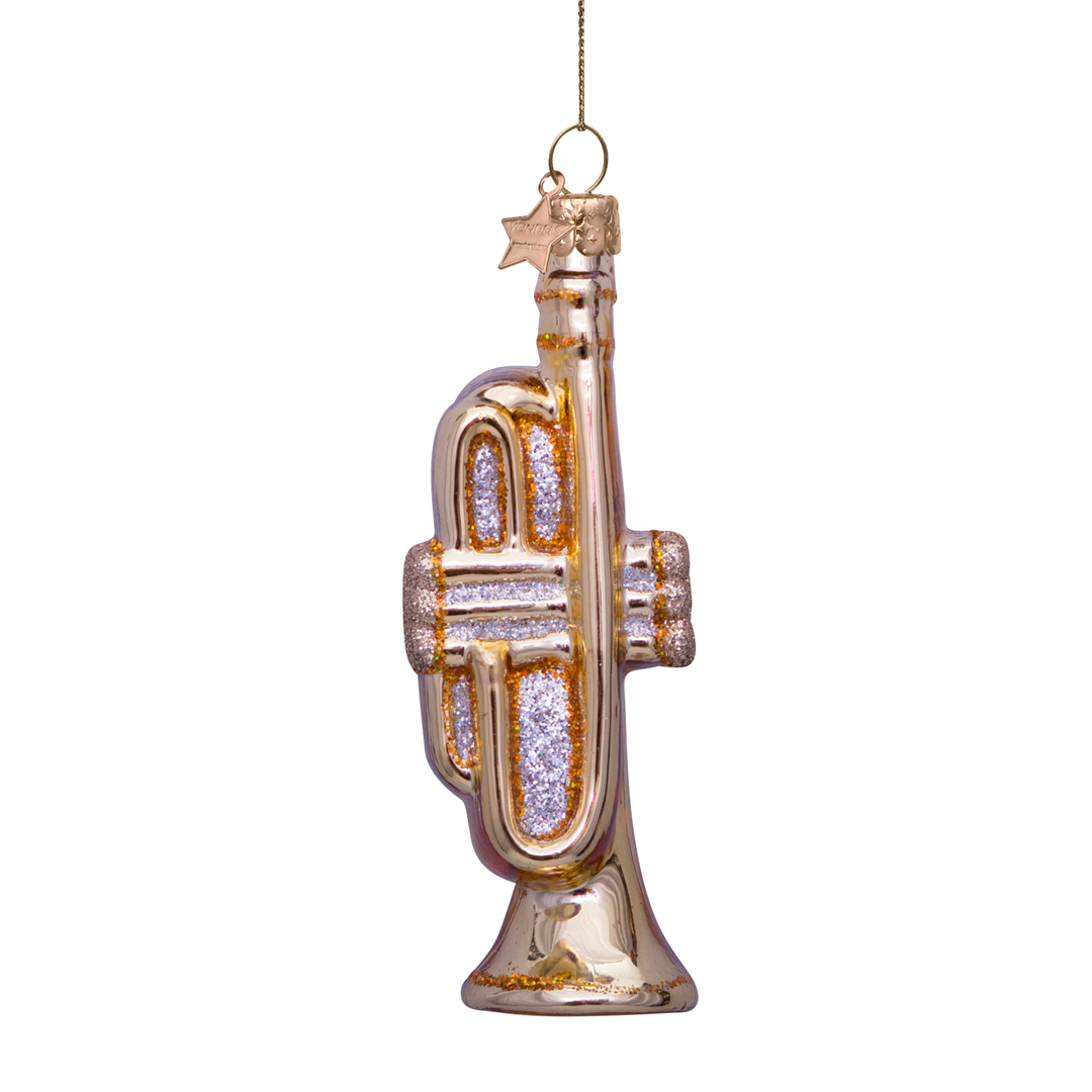 Ornamento Vetro Tromba H10.5cm Gold