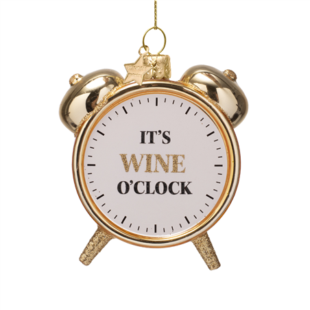 Ornamento Vetro Sveglia "it'S Wine O Clock"