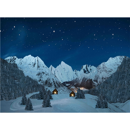 Poster Canvas Illuminato Montagna 76x56cm