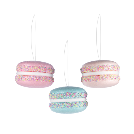 Ornamento Macarons Zuccherini 16.5cm 1pz. Pink&blue