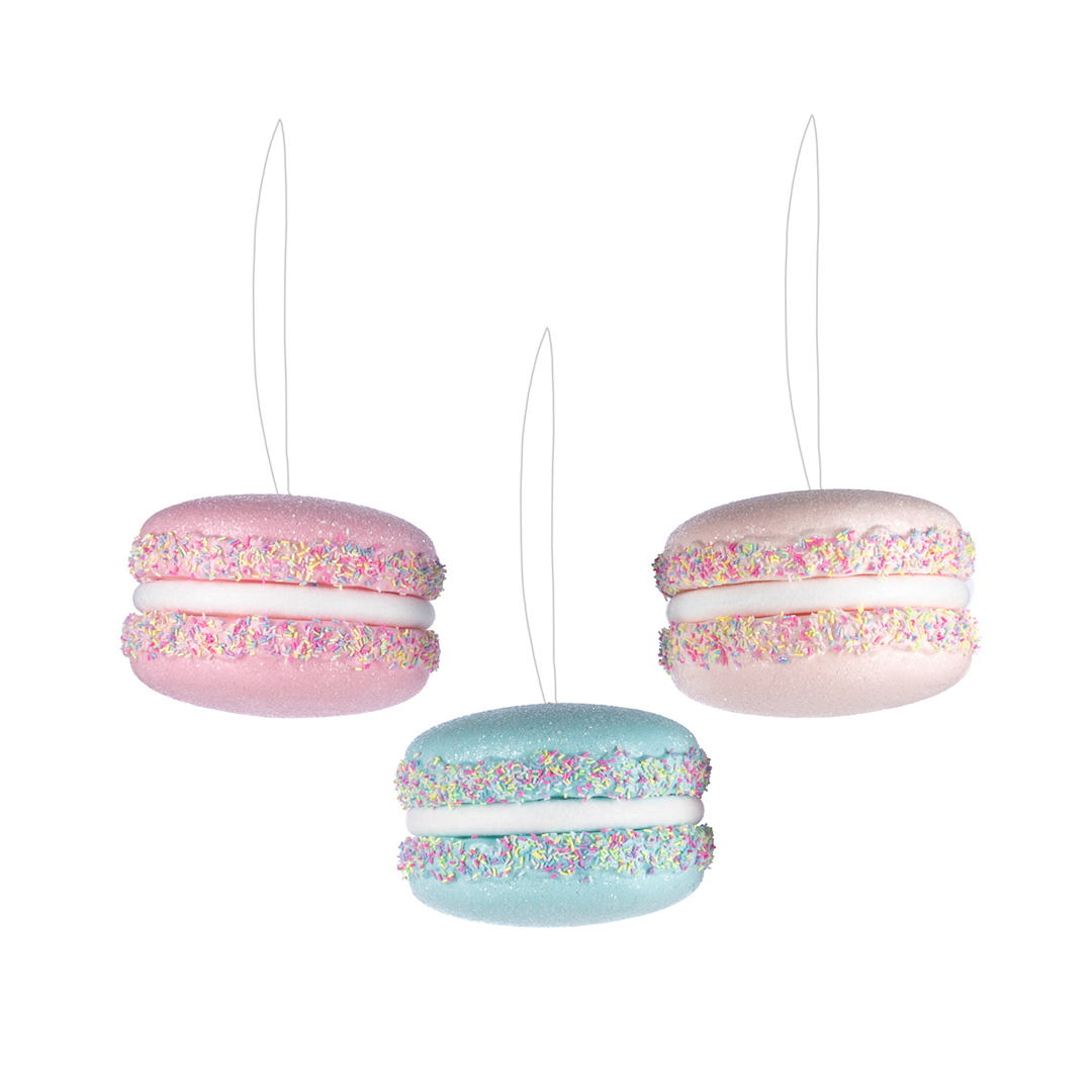 Ornamento Macarons Zuccherini 16.5cm 1pz. Pink&blue