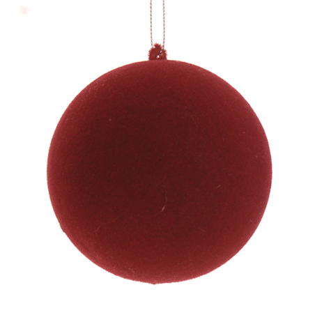 Sfera D15cm Flocked Burgundy