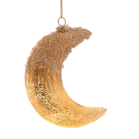Ornamento Vetro Luna Gold Diamonds H13cm