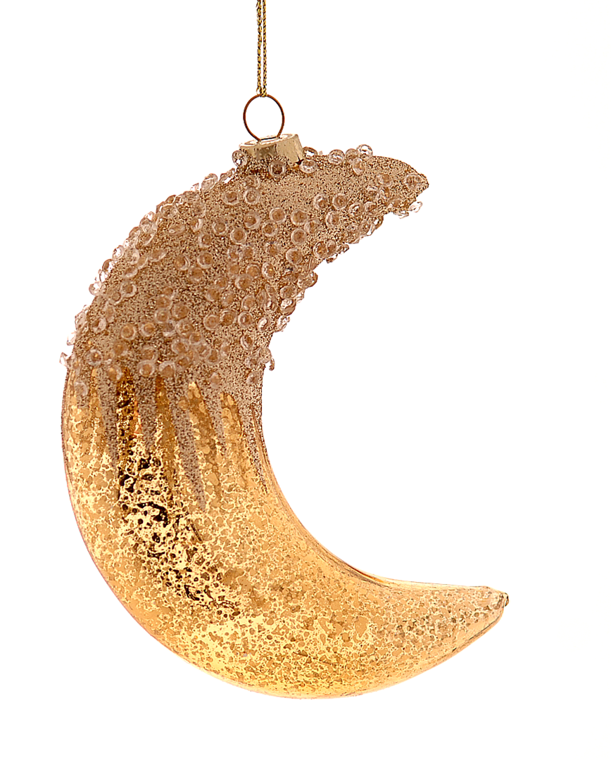 Ornamento Vetro Luna Gold Diamonds H13cm