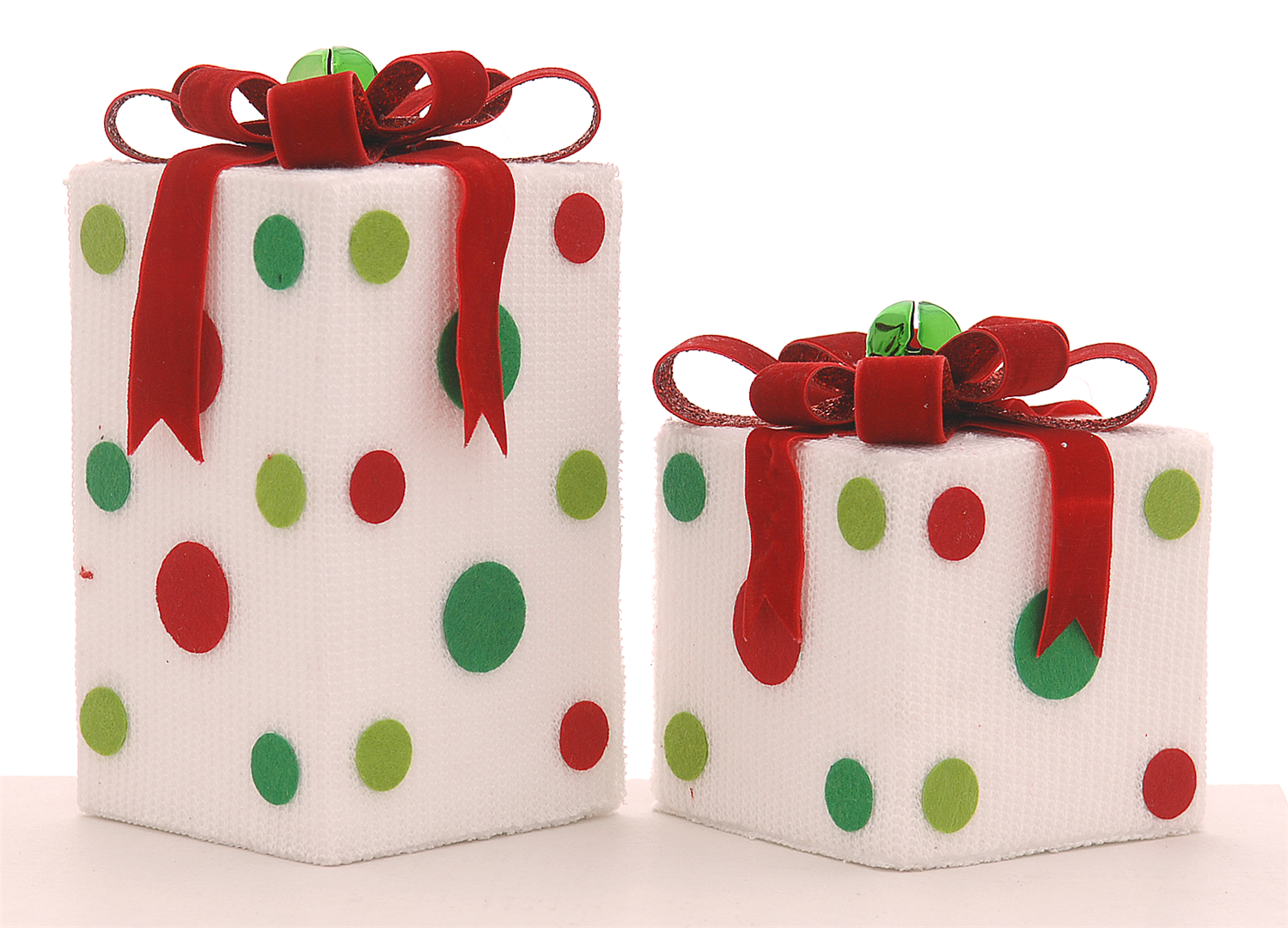Ornamento Pacco Dono Dots&ribbons 16cm White Red Green