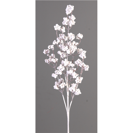 Ramo Bacche Multi Bacche Bianche Innevate H76