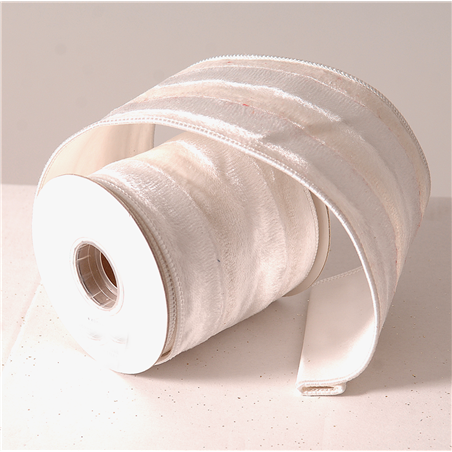 Nastro 10cmx4,6mt Velluto White