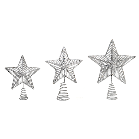 Puntale Stella Metallo 1pz. Silver Glitter 25cm